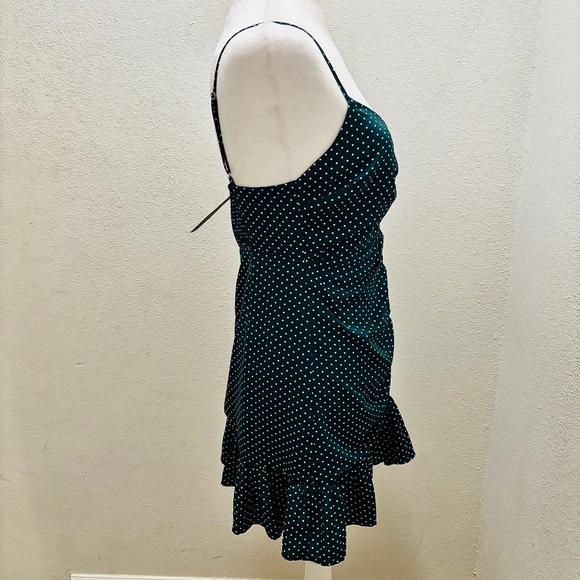 Urban Outfitters New Green Polka Dot Mini Dress S - Picture 5 of 12